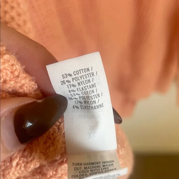 Aerie Cozy Up Waffle Hooded Peach Sweater - Picture 6 of 6